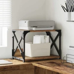 vidaXL Printerstand Gammelt træ 44 x 26 x 31.5 cm Konstrueret træ
