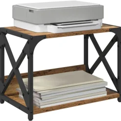 vidaXL Printerstand Gammelt træ 44 x 26 x 31.5 cm Konstrueret træ