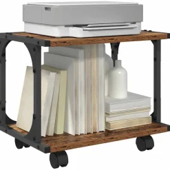 vidaXL Printerstand Gammelt træ 41 x 28 x 33,5 cm Konstrueret træ
