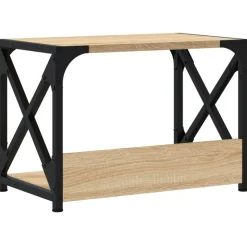 vidaXL printerstativ 2 hylder 44x26x31,5 cm konstrueret træ sonoma-eg