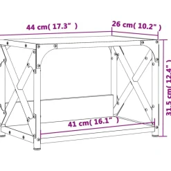 vidaXL printerstativ 2 hylder 44x26x31,5 cm konstrueret træ sonoma-eg