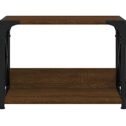 vidaXL printerstativ 2 hylder 44x26x31,5 cm konstrueret træ brun eg
