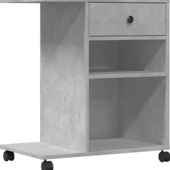 vidaXL printerstativ med hjul 60x40x68,5 cm betongrå