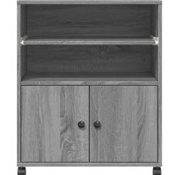 vidaXL printerstativ med hjul 60x48x74 cm grå sonoma-eg