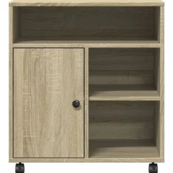 vidaXL printerstativ med hjul 60x50x67 cm sonoma-eg