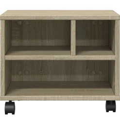 vidaXL printerstativ med hjul 41x32x34,5 cm sonoma-eg