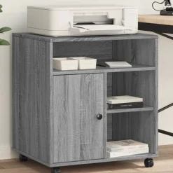 vidaXL printerstativ med hjul 60x50x67 cm grå sonoma-eg