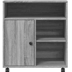 vidaXL printerstativ med hjul 60x50x67 cm grå sonoma-eg
