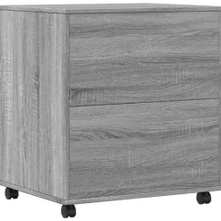 vidaXL printerstativ med hjul 60x50x67 cm grå sonoma-eg