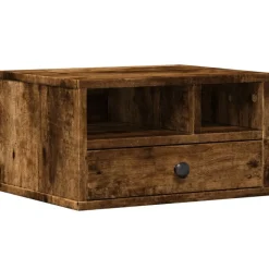vidaXL printerstativ 40x32x22,5 cm konstrueret træ røget egetræsfarve