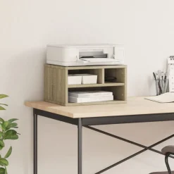 vidaXL printerstativ 40x32x22,5 cm konstrueret træ sonoma-eg