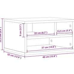 vidaXL printerstativ 40x32x22,5 cm konstrueret træ sonoma-eg