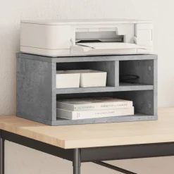 vidaXL printerstativ 40x32x22,5 cm konstrueret træ betongrå