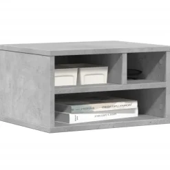 vidaXL printerstativ 40x32x22,5 cm konstrueret træ betongrå