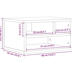 vidaXL printerstativ 40x32x22,5 cm konstrueret træ grå sonoma-eg