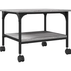 vidaXL printerstativ 50x40x38 cm 2 hylder konstrueret træ grå sonoma