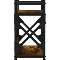 vidaXL printerstativ 40x20x40 cm 2 hylder konstrueret træ røget sonoma