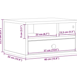 vidaXL printerstativ 40x32x22,5 cm konstrueret træ grå sonoma-eg