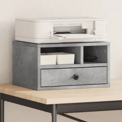 vidaXL printerstativ 40x32x22,5 cm konstrueret træ betongrå