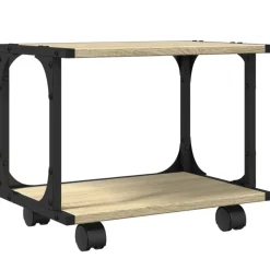 vidaXL printerstativ 41x28x33,5 cm 2 hylder konstrueret træ sonoma-eg