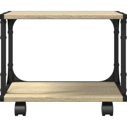 vidaXL printerstativ 41x28x33,5 cm 2 hylder konstrueret træ sonoma-eg