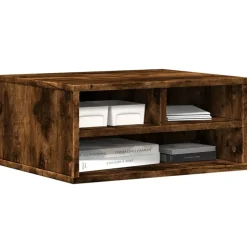 vidaXL printerstativ 49x40x22,5 cm konstrueret træ røget egetræ