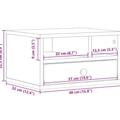 vidaXL printerstativ 40x32x22,5 cm konstrueret træ sonoma-eg