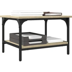 vidaXL printerstativ 50x40x38 cm 2 hylder konstrueret træ sonoma-eg