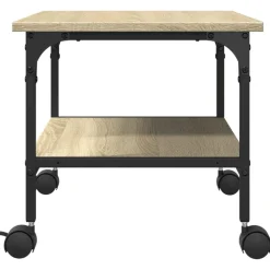 vidaXL printerstativ 50x40x38 cm 2 hylder konstrueret træ sonoma-eg