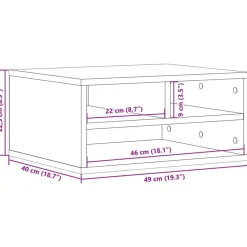 vidaXL printerstativ 49x40x22,5 cm konstrueret træ betongrå