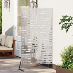 vidaXL Privatlivsskærm Grå 100 x 50 x 180 cm Stål