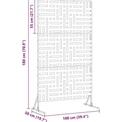 vidaXL Privatlivsskærm Grå 100 x 50 x 180 cm Stål