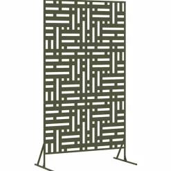 vidaXL Privatlivsskærm Olivengrøn 100 x 50 x 180 cm Stål