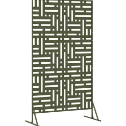 vidaXL Privatlivsskærm Olivengrøn 100 x 50 x 180 cm Stål