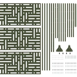 vidaXL Privatlivsskærm Olivengrøn 100 x 50 x 180 cm Stål