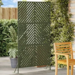 vidaXL Privatlivsskærm Olivengrøn 100 x 50 x 180 cm Stål