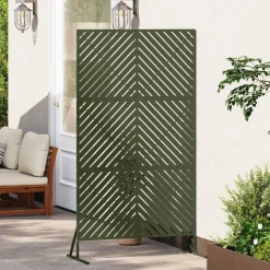 vidaXL Privatlivsskærm Olivengrøn 100 x 50 x 180 cm Stål