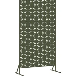 vidaXL Privatlivsskærm Olivengrøn 100 x 50 x 180 cm Stål