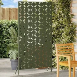 vidaXL Privatlivsskærm Olivengrøn 100 x 50 x 180 cm Stål