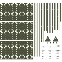 vidaXL Privatlivsskærm Olivengrøn 100 x 50 x 180 cm Stål