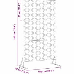 vidaXL Privatlivsskærm Olivengrøn 100 x 50 x 180 cm Stål