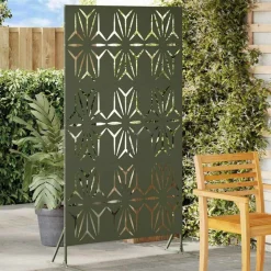 vidaXL Privatlivsskærm Olivengrøn 100 x 50 x 180 cm Stål