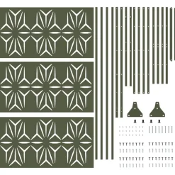 vidaXL Privatlivsskærm Olivengrøn 100 x 50 x 180 cm Stål