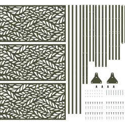 vidaXL Privatlivsskærm Olivengrøn 100 x 50 x 180 cm Stål