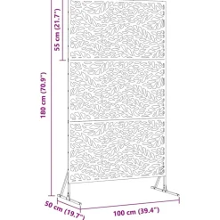 vidaXL Privatlivsskærm Olivengrøn 100 x 50 x 180 cm Stål