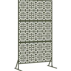 vidaXL Privatlivsskærm Olivengrøn 100 x 50 x 180 cm Stål