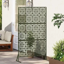 vidaXL Privatlivsskærm Olivengrøn 100 x 50 x 180 cm Stål