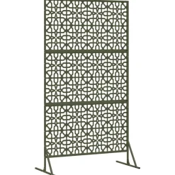 vidaXL Privatlivsskærm Olivengrøn 100 x 50 x 180 cm Stål