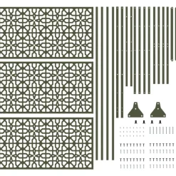 vidaXL Privatlivsskærm Olivengrøn 100 x 50 x 180 cm Stål