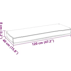 vidaXL Pude Creme 120 x 40 x 8 cm Oxford stof